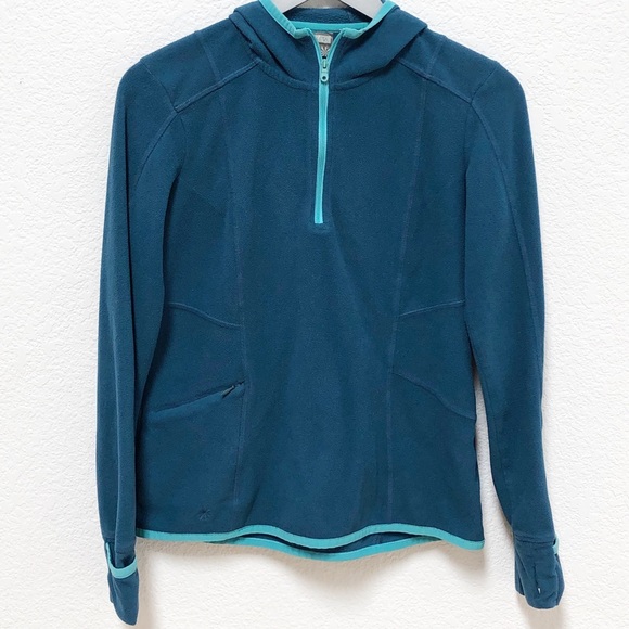Athleta Sweaters - Athleta 1/4 zip blue fleece hoodie sweatshirt, S